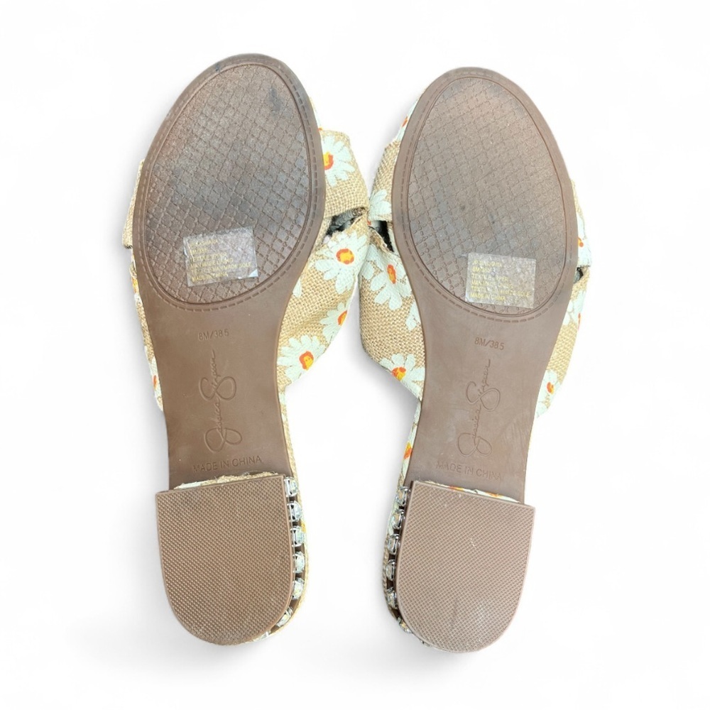 Jessica Simpson Burlap Knot Daisy Slide Sandals Size 8 - Picture 5 of 8